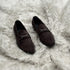 Carlyle | Chocolate - Horse-bit loafer made from fine nab velvet. Solid metal accessory on the facing