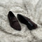 Carlyle | Chocolate - Horse-bit loafer made from fine nab velvet. Solid metal accessory on the facing