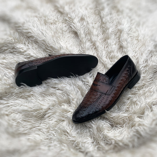 Callum - A contemporary evolution of a wardrobe staple; our take on the sleek Penny loafer meticulously handcrafted in the finest, soft, hand woven Calf leather.
