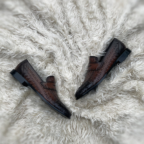 Callum - A contemporary evolution of a wardrobe staple; our take on the sleek Penny loafer meticulously handcrafted in the finest, soft, hand woven Calf leather.