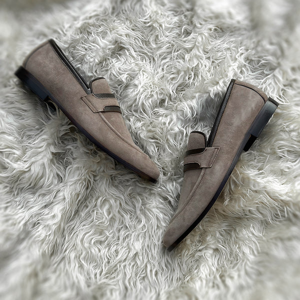 Cooper - Penny loafer meticulously hand-crafted from the finest Suede leather