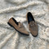 Carlyle - horse-bit loafer made in the finest velveteen fabric in Sand color