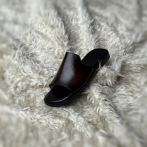 Emir - Single component slippers finished in the very beautiful Cinder patina