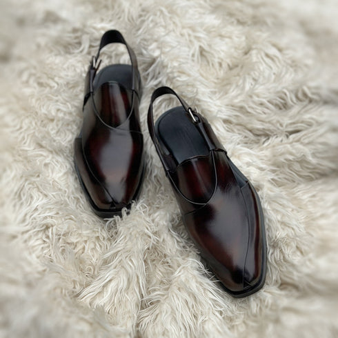 Erdem - Peshawari Chappal style, meticulously hand-crafted using the finest Calf leather & very soft cow leather lining. Finished in the very beautiful Mahogany patina