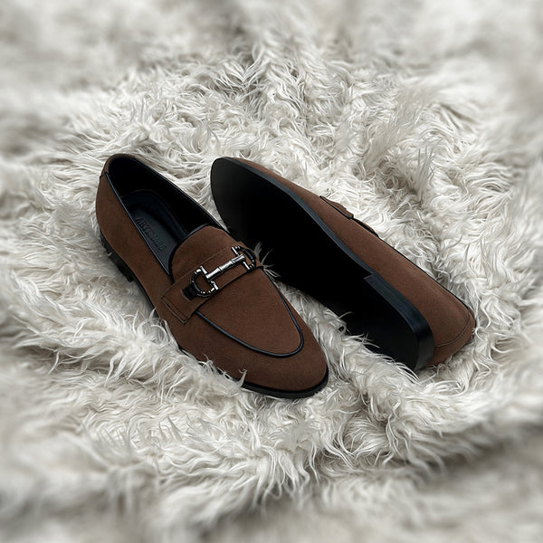 Fulton - Horse-bit loafer made from the finest breathable fabric suede with calf leather apron and top line detailing. Soft inner cow leather lining and "CITY" rubber out-sole