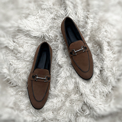 Fulton - Horse-bit loafer made from the finest breathable fabric suede with calf leather apron and top line detailing. Soft inner cow leather lining and "CITY" rubber out-sole