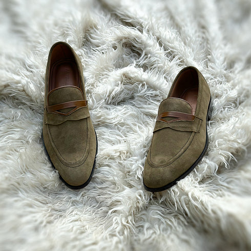 Millar - Penny loafer made from the finest Suede leather with contrasting Calf leather components
