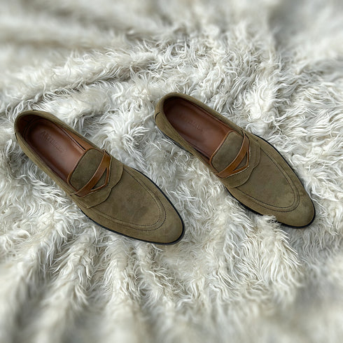 Millar - Penny loafer made from the finest Suede leather with contrasting Calf leather components
