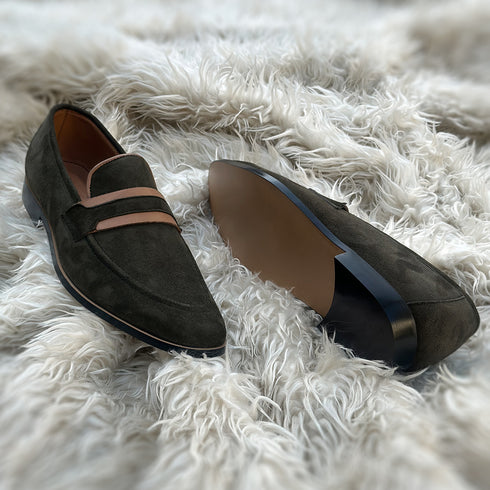 Cooper - Penny loafer meticulously hand-crafted from the finest Suede leather