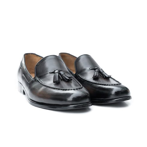 Duncan tassel loafer in Ashen gray patina - front view