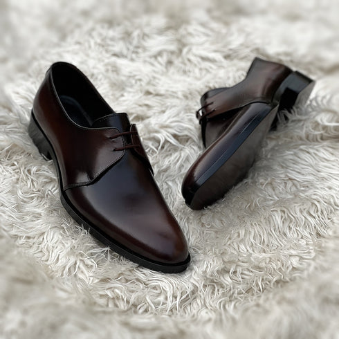 Edward - 2 Eyelet derby made from Soft Calf leather in Mocca reverse patina