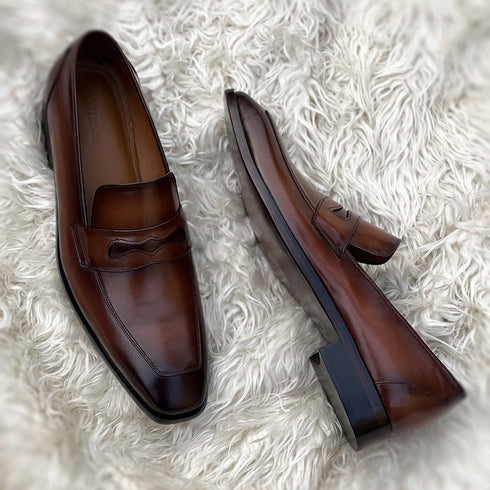 Liam - Penny Loafer in Tobacco patina