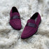 Mark - Penny loafer made from the finest fabric suede with pebble grain leather tie on the facing