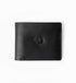 Milton - Leather wallet with flip ID slot. Made from soft black calf leather. Closed outside jacket view