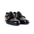 Russell Cap toe Double Monkstrap in Ebony patina front view