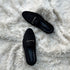 Carlyle | Black - Horse-bit loafer made from fine nab velvet. Solid metal accessory on the facing