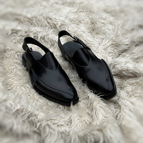 Erdem - Peshawari Chappal style, meticulously hand-crafted using the finest black Calf leather & very soft cow leather lining.