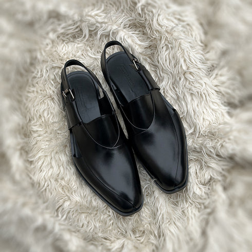 Erdem - Peshawari Chappal style, meticulously hand-crafted using the finest black Calf leather & very soft cow leather lining.