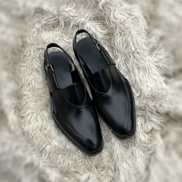 Erdem - Peshawari Chappal style, meticulously hand-crafted using the finest black Calf leather & very soft cow leather lining.
