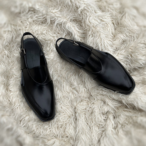 Erdem - Peshawari Chappal style, meticulously hand-crafted using the finest black Calf leather & very soft cow leather lining.